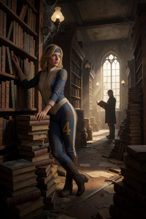 A Blonde In A Worn Blue And Cream Suit Marked With A Gold 4...