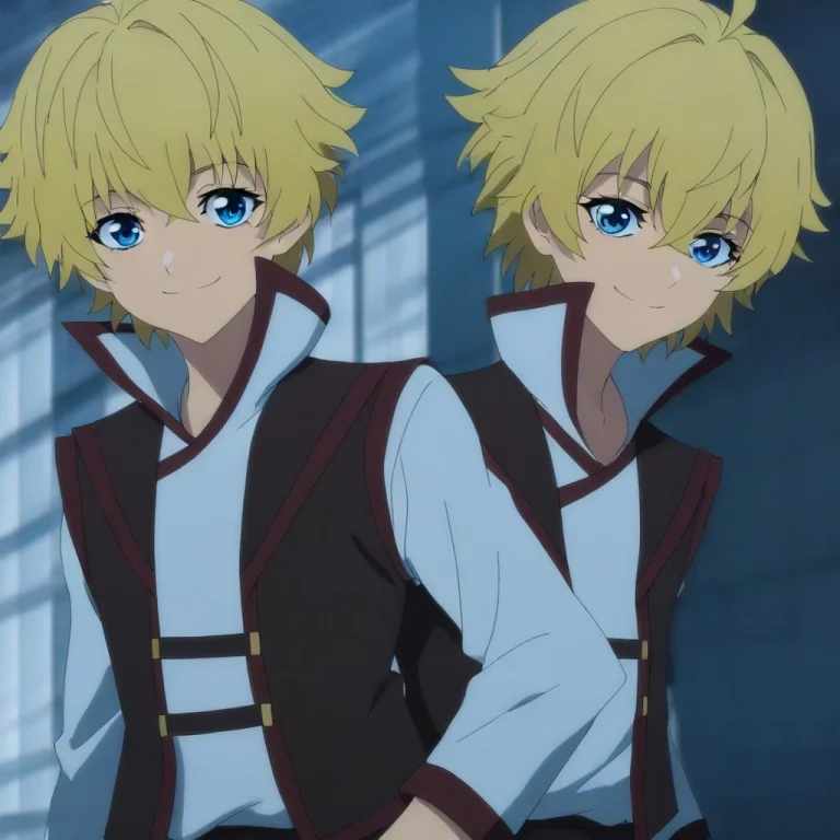 Blonde Hair, Blue Eyes, Smile, Solo, 1boy, Anime Screenshot,...