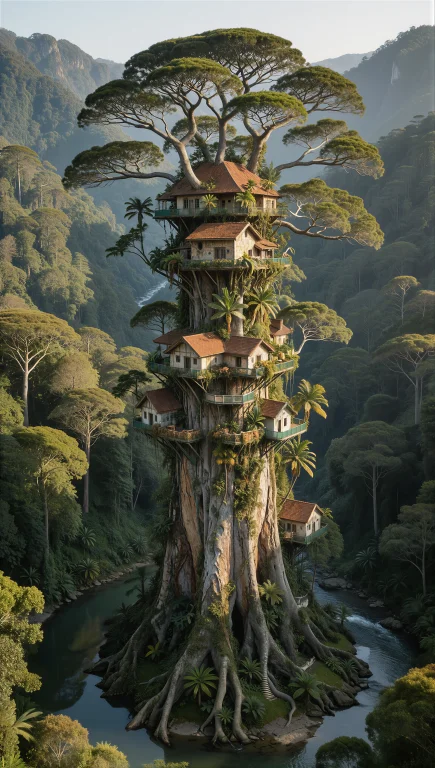 Supergroundview, A Single Colossal Tree-city Trunk Rises Thr...