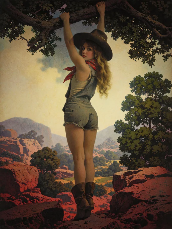 Parrish Light Style, Oil Painting Masterpiece, Painting Feat...