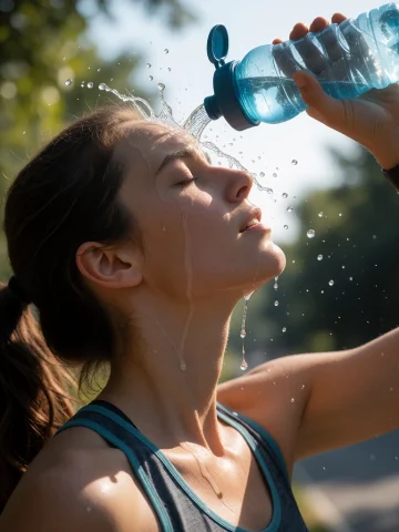 A Side-view Close-up Portrait Of A Woman In Running Clothes,... — Stable Diffusion AI Prompt: A side-view close-up portrait of a woman in running clothes, tilting her head ba...