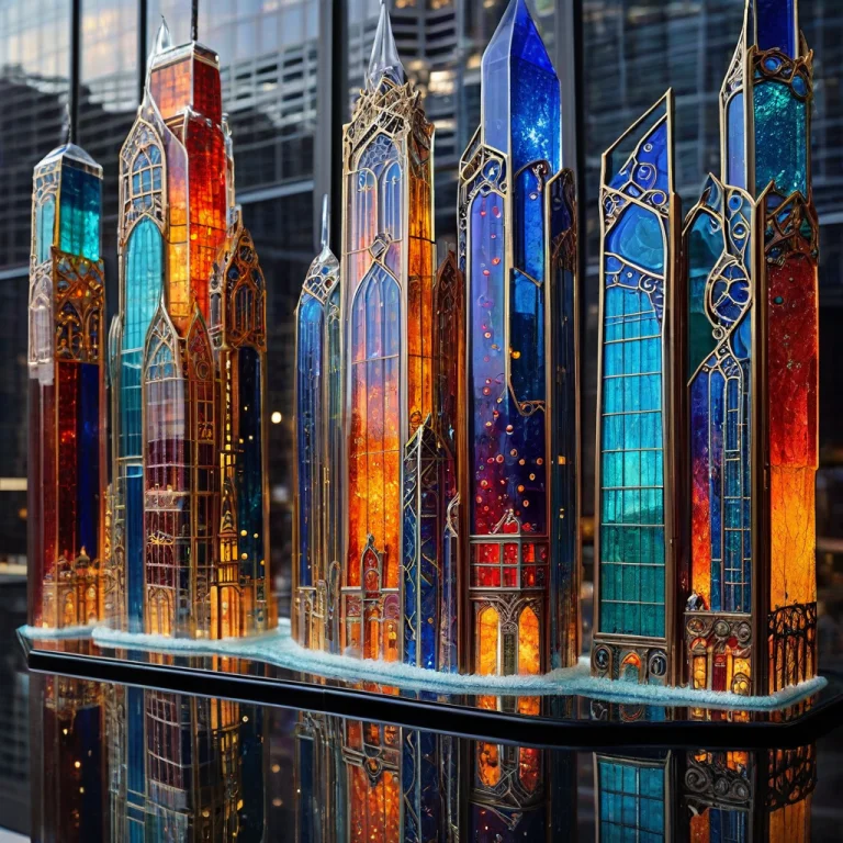 Made With Fused Glass, A Spectacular Futuristic Cityscape Bu...