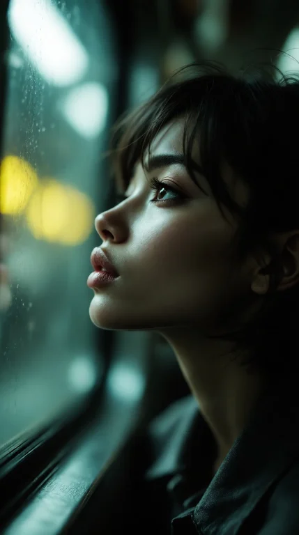 Zidiusart, An Emotional Side Profile Of A Short-haired Woman...