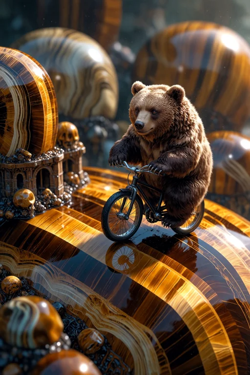 , A Breathtaking Macro Photograph Of A Cute Real Brown Bear...