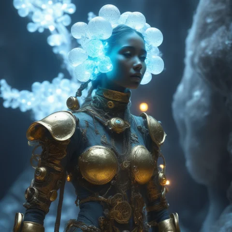 Jfieldguide, Jsolarumfashion, Shamanic Mechanical-organic Hy... — SDXL AI Prompt: jfield_guide, jsolarum_fashion, shamanic mechanical-organic hybrid figure, under...