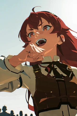 Kyuhirano, 1girl, Solo, Long Hair, Open Mouth, Shirt, Long S... — Stable Diffusion AI Prompt: @kyuhirano, 1girl, solo, long hair, open mouth, shirt, long sleeves, upper body,...