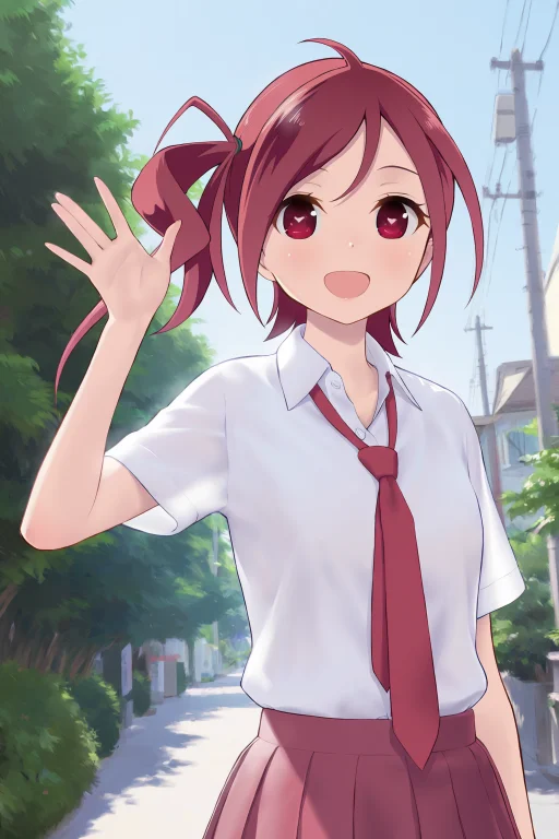 Lorashishihara Sawaya0.9,shishihara Sawaya,1girl,solo,red Ha...