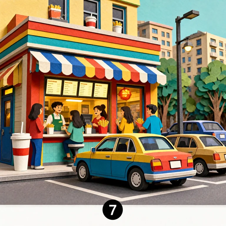 Lorapqwenimage218stepv011.0 A Vibrant Urban Fast-food Drive-...