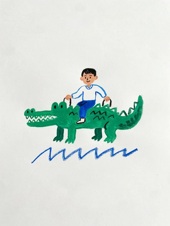 Highleveldescriptiona Vibrant, Hand-drawn Crayon Illustratio...