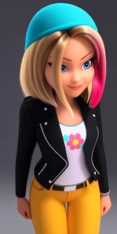 This Is A Digital, 3d Cartoon Woman. She Is Very Tall And Ad... — Stable Diffusion AI Prompt: This is a digital, 3D cartoon woman. She is very tall and adult. She has large,...