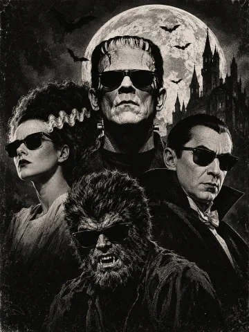 Midnight Monsters, Retro Horror, Horror Wallpaper, Halloween... — Stable Diffusion AI Prompt: Midnight Monsters, retro horror, horror wallpaper, Halloween wallpaper, monster...