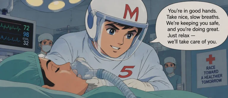 Original Art Style Retro Japanimation. Speed Racer Is Ventil...