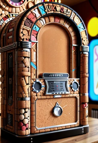 Corkworld Jukebox — SDXL AI Prompt: corkworld jukebox