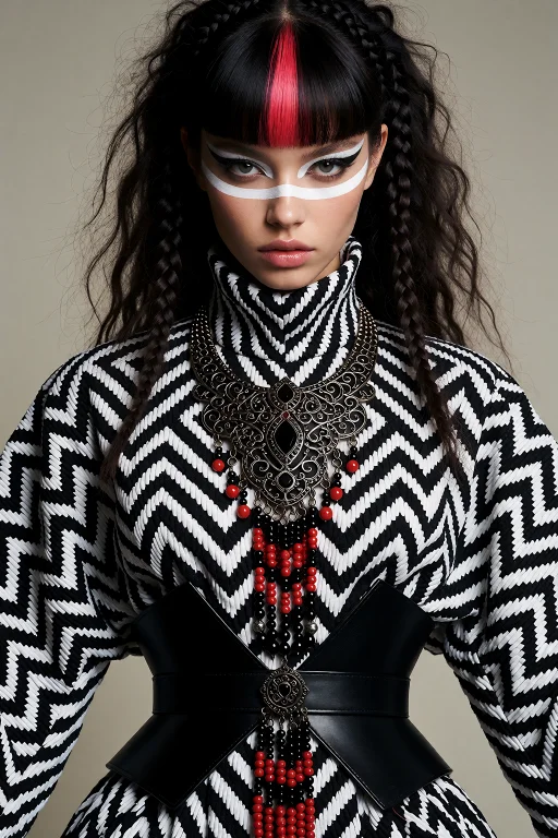 A Portrait Of A Woman With A Striking And Avant-garde Aesthe...