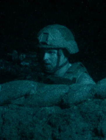 P45nvdstyle, A Close-up Night Vision Shot Of An Infantryman... — Stable Diffusion AI Prompt: p45nvdstyle, a close-up night vision shot of an infantryman in a ballistic helme...