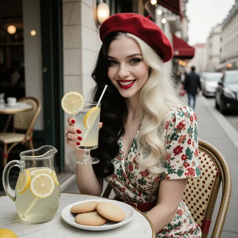 Colorful Photo Portrait, A Woman Wearing A Stylish 1930s Ber... — Stable Diffusion AI Prompt: colorful photo portrait, a woman wearing a stylish 1930s beret and 1930s dress i...