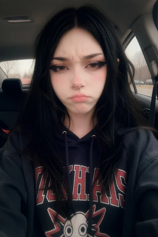 Nova, V, Sitting In Her Car, Frowning Sarcastically Taking A...