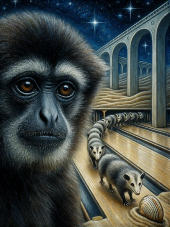 Gibbon, Close-up, Synaptic Stars, Folk-icon Flatness, Appari...