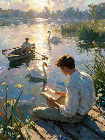 Artwork Combining Luminism And Impressionism, Rendered In A... — Stable Diffusion AI Prompt: Artwork combining Luminism and Impressionism, rendered in a refined European gra...
