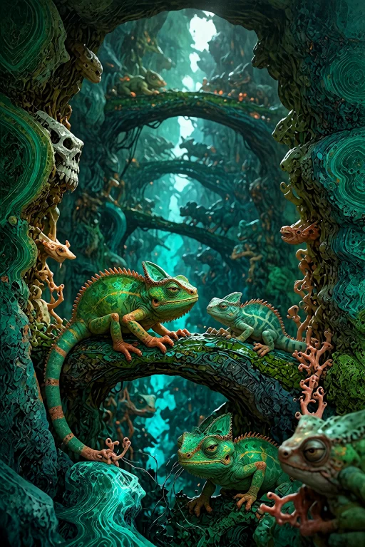 , , A Breathtaking Macro Photograph Of A Cute Real Green Cha...