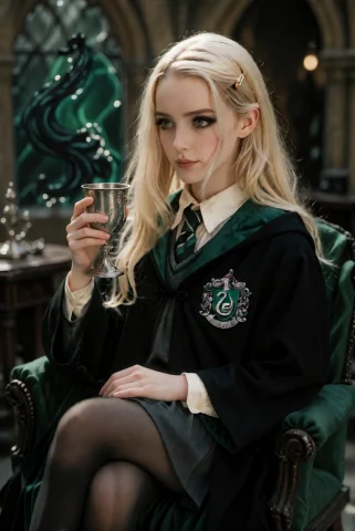 Ultra-realistic, Mf Female Draco Malfoy, Genderbent Adult Dr... — Stable Diffusion AI Prompt: Ultra-realistic, @mf Female Draco Malfoy, genderbent adult Draco Malfoy, 22-year...