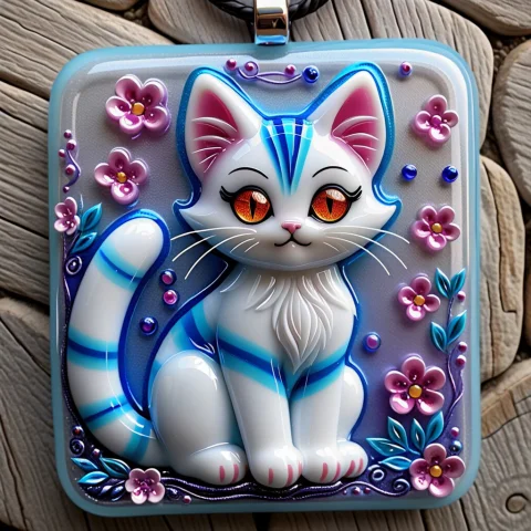 Kitten Made With Fused Glass, Novuschroma54 Style — SDXL AI Prompt: kitten Made with Fused Glass, novuschroma54 style