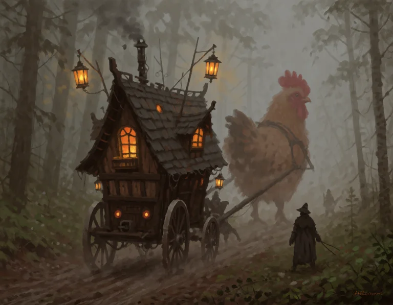 Fantasy Art A Fantaasty And Quirky Shaped Carriage Being Pul...