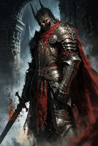 Lord Soth, A Towering Undead Death Knight In Imposing Blacke... — Stable Diffusion AI Prompt: Lord Soth, a towering undead death knight in imposing blackened plate armor, his...
