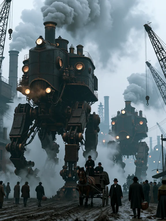 Dcst3ampunk. Wide-angle Ground-level Perspective Captures A...