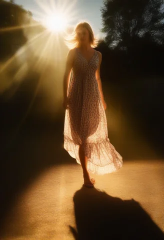 A Summer Dress Caught Mid-spin In Golden Light, Dramatic Chi... — SDXL AI Prompt: a summer dress caught mid-spin in golden light, dramatic chiaroscuro, anamorphic...