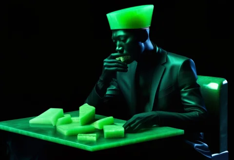 A Chilling, High-fashion Surrealist Study In The Obsidian Ja... — SDXL AI Prompt: A chilling, high-fashion surrealist study in the Obsidian Jade style, depicting:...