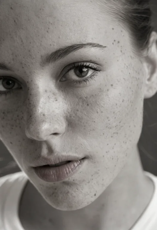 High-resolution Monochrome Portrait Close-up, Focusing On Ha...