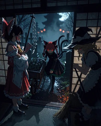Cinematic Japanese Mystery Scene, Viewed From Inside A Tradi... — Stable Diffusion AI Prompt: Cinematic Japanese mystery scene, viewed from inside a traditional Japanese room...