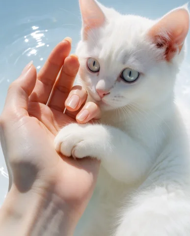A Glassy White Blue Background, First Person View A Striking... — Stable Diffusion AI Prompt: a glassy white blue background, first person view: a striking beautiful pale wom...