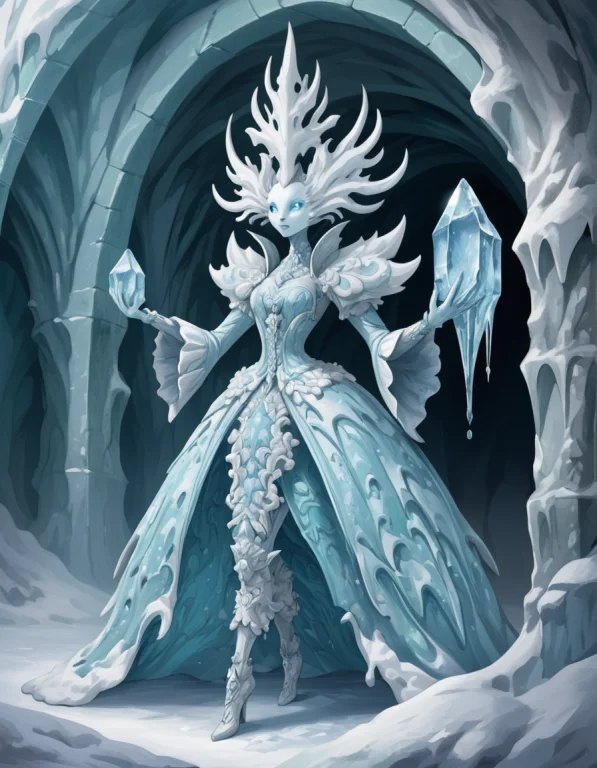 Medieval Ice Elemental - A Type Of Elemental Creature Associ...