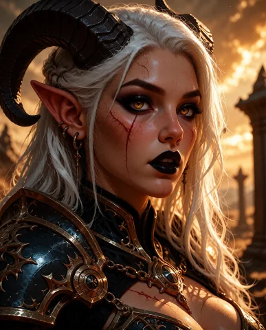A Highly Detailed Closeup Portrait, Face Focus, A Beautiful... — Stable Diffusion AI Prompt: A highly detailed closeup portrait, face focus, a beautiful woman, lightforged d...