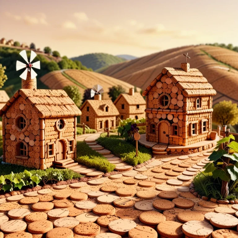 Corkworld, A Rustic Hillside Village Built Entirely From Sta...