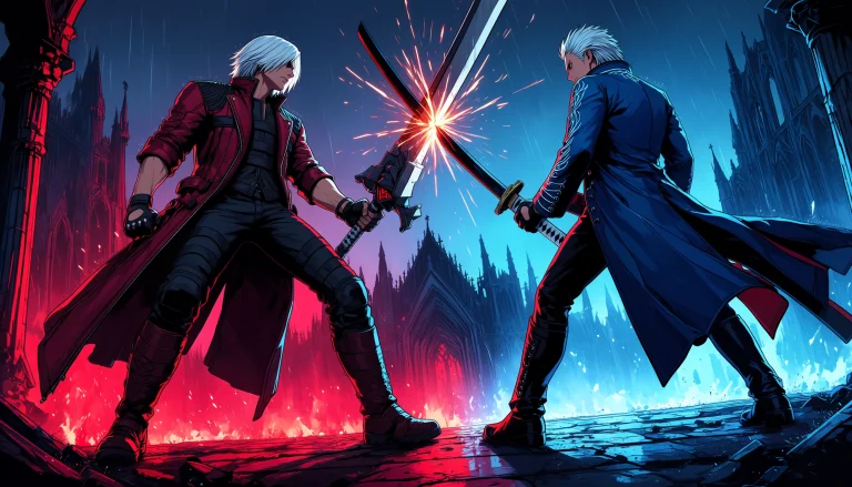 Masterpiece, Best Quality, Score7, Safe, 2boys, Dante Devil...