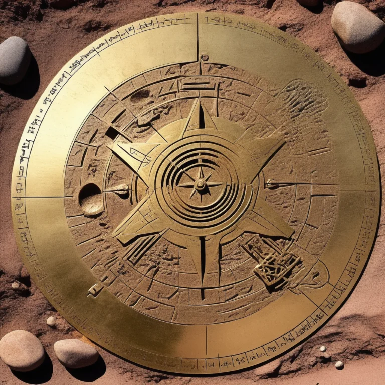 Janimism, Polished Brass Astrolabe, Desert Ruins, Ancient St...