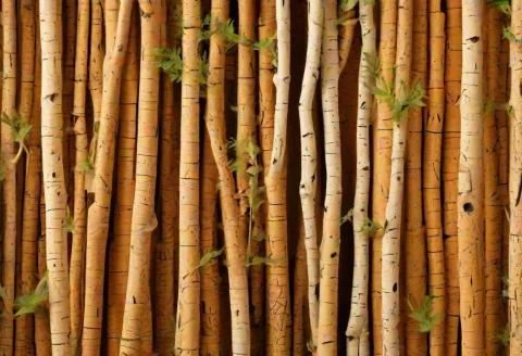 A Forest Where Every Tree Is Made Of Cork, Trunks And Foliag... — SDXL AI Prompt: A forest where every tree is made of cork, trunks and foliage formed from cork m...