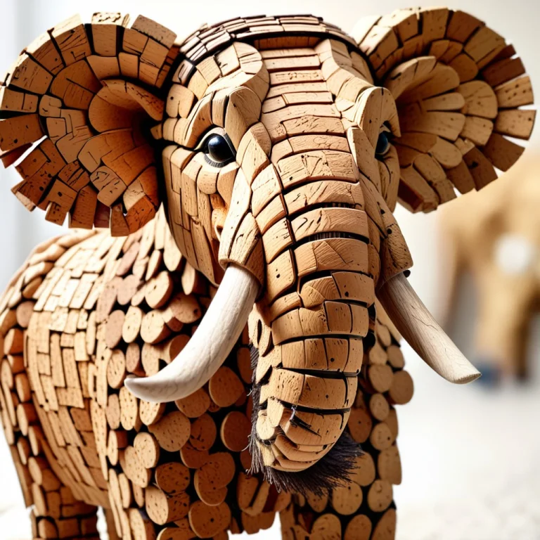 Wooly Mammoth Made Of Cork, Hires, High Detail, Depth Of Fie...