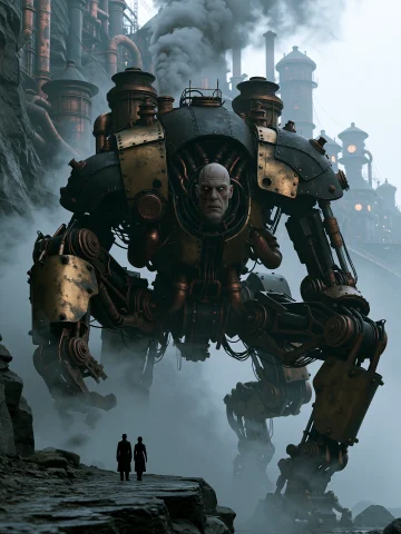 Dcst3ampunk. A Wide, Low-angle Shot Frames An Immense Quadru... — Stable Diffusion AI Prompt: DCST3AMPUNK. A wide, low-angle shot frames an immense quadrupedal mechanical col...