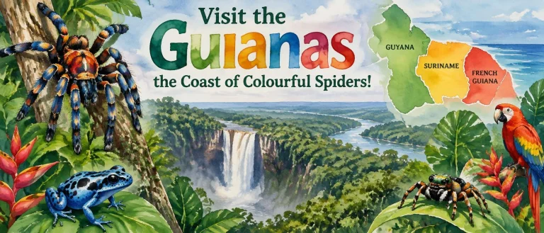 Visit The Guianas, The Coast Of Colourful Spiders Watercolou...