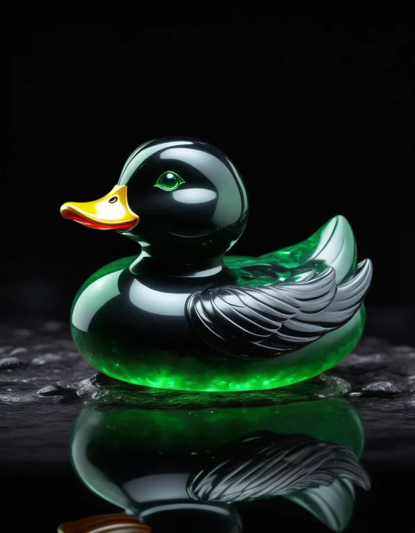 Obsidian Jade Style, An Iconic Classic Rubber Duck Sculpted...