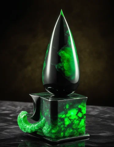 Obsidian Jade Style, A Roll Of Toilet Paper Sculpted Entirel... — Stable Diffusion AI Prompt: obsidian jade style, a roll of toilet paper sculpted entirely out of mirror-poli...
