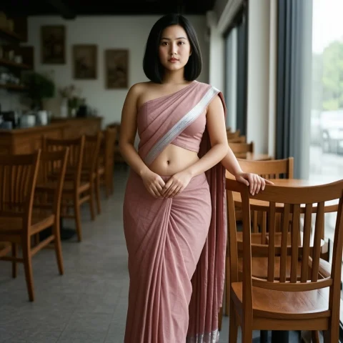 A Photograph Of A Striking Southeast Asian Woman In Her Earl... — Stable Diffusion AI Prompt: A photograph of a striking Southeast Asian woman in her early twenties with ligh...