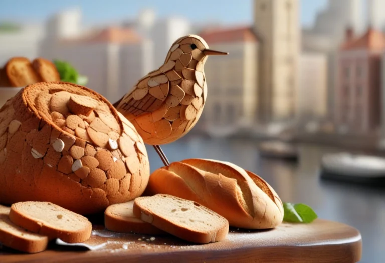 Corkworld, Bird, Rain, City, Street, Bread
