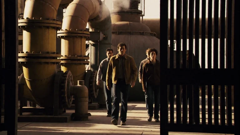 Nxt2007, A Man In A Tan Jacket Walks Forward Through A Dimly...