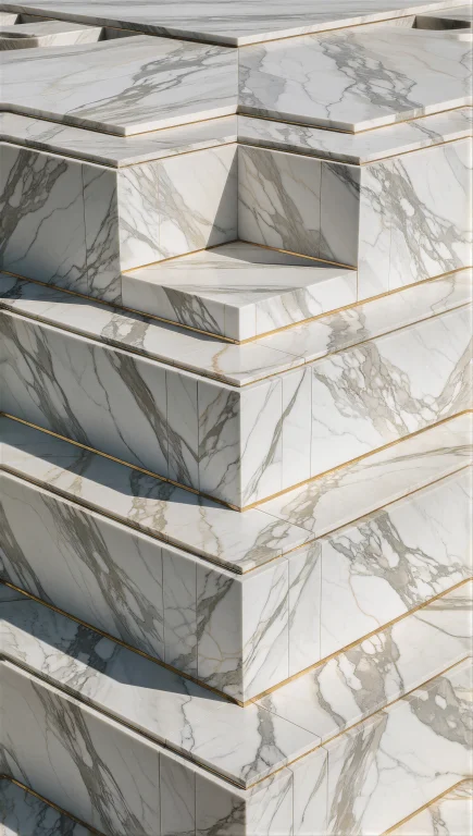 Supergroundview, A Single Colossal White Marble Ziggurat Des...