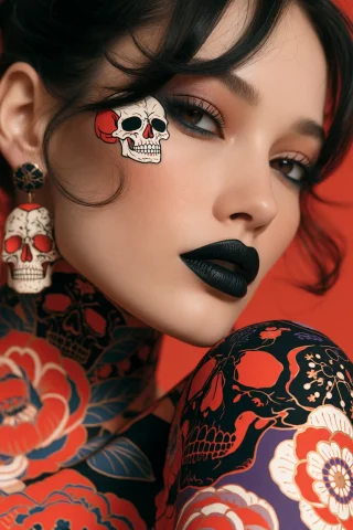 Midjourney Detailed Beautiful Woman With Cute Plump Lips, Ti... — Stable Diffusion AI Prompt: midjourney detailed beautiful woman with cute plump lips, tiny skull tattooed on...
